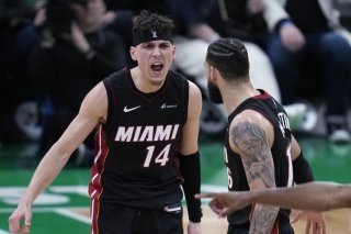 Tyler Herro (14), l'homme du match. KEYSTONE/AP/Charles Krupa